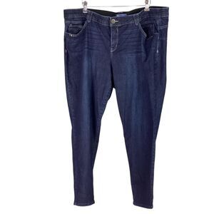 Democracy Ab Solution Jeans Women 24W Blue Skinny Dark Wash Mid Rise Stretch